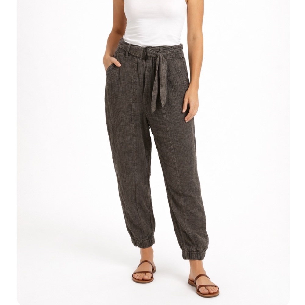 Mustard seed Gauze Harem Cotton Jogger Pants NEW